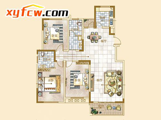 奥兰天和家园四房,奥兰天和家园三居室