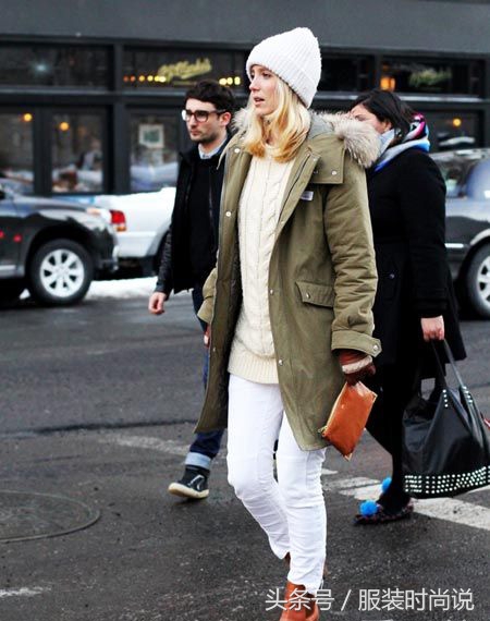 军绿色外套穿搭棉衣,军绿色棉服如何穿出高级感