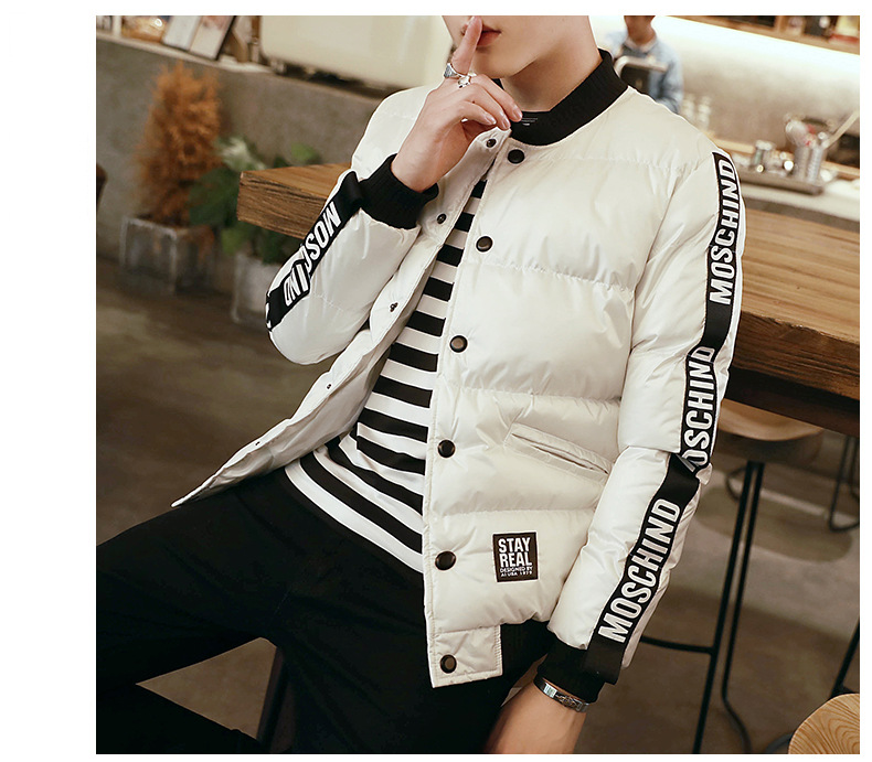 棒球领加厚棉服外套,冬日下的阳光型男