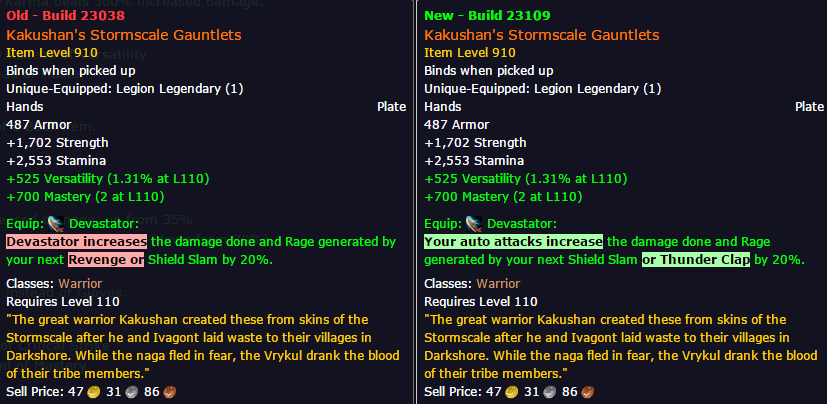 魔兽测试服：职业橙装补齐通用橙继续加强