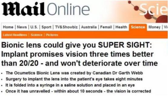 最新科技的高度近视超薄镜片,加拿大近视仿生镜片