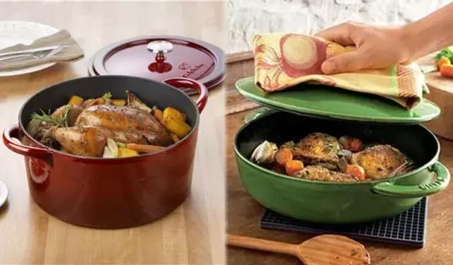 法国进口珐琅lecreuset酷彩铸铁锅,deslon德世朗珐琅铸铁锅24cm宝石蓝