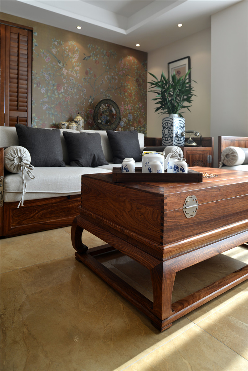 法式别墅红木装修,新中式装修红木家具别墅