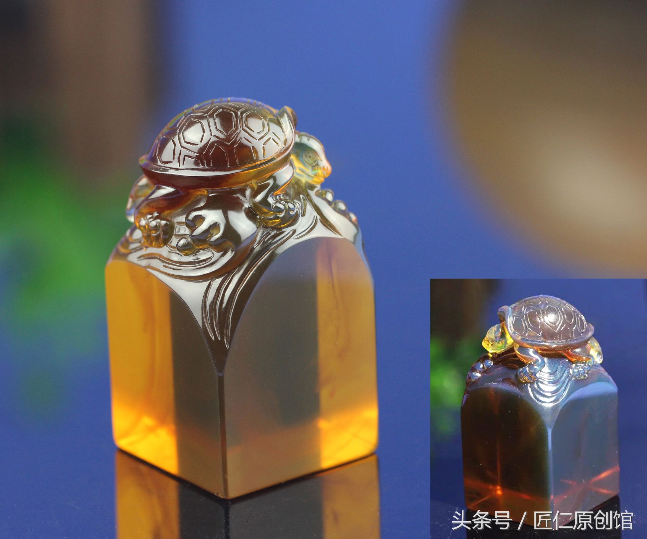 缅珀橘黄变色龙琥珀手串,缅甸棕底变色龙琥珀