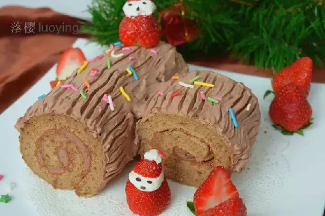 圣诞树桩蛋糕,圣诞节各种蛋糕做法