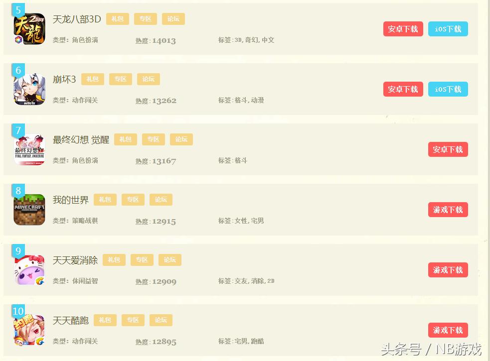 2017年网游游戏,上半年手机游戏排行榜前十