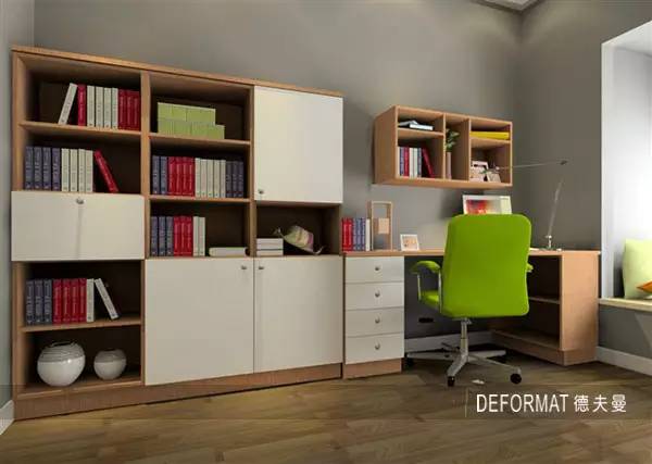 组合写字台书柜效果图,收纳小妙招书桌
