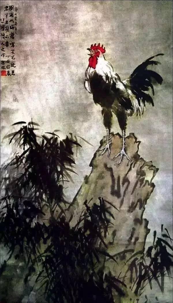 画鸡名家白燕君笔下的雄鸡百态,鸡年历代国画名家大鸡图片