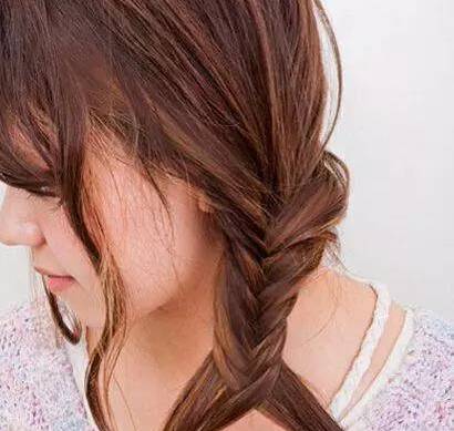 鱼尾辫教程短发全头,鱼尾辫发圈