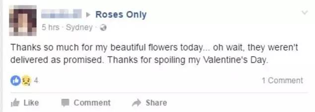 情人节过去了,你的情人还在吗?澳洲一小哥因为定的花没有送到,情人节当天被甩
