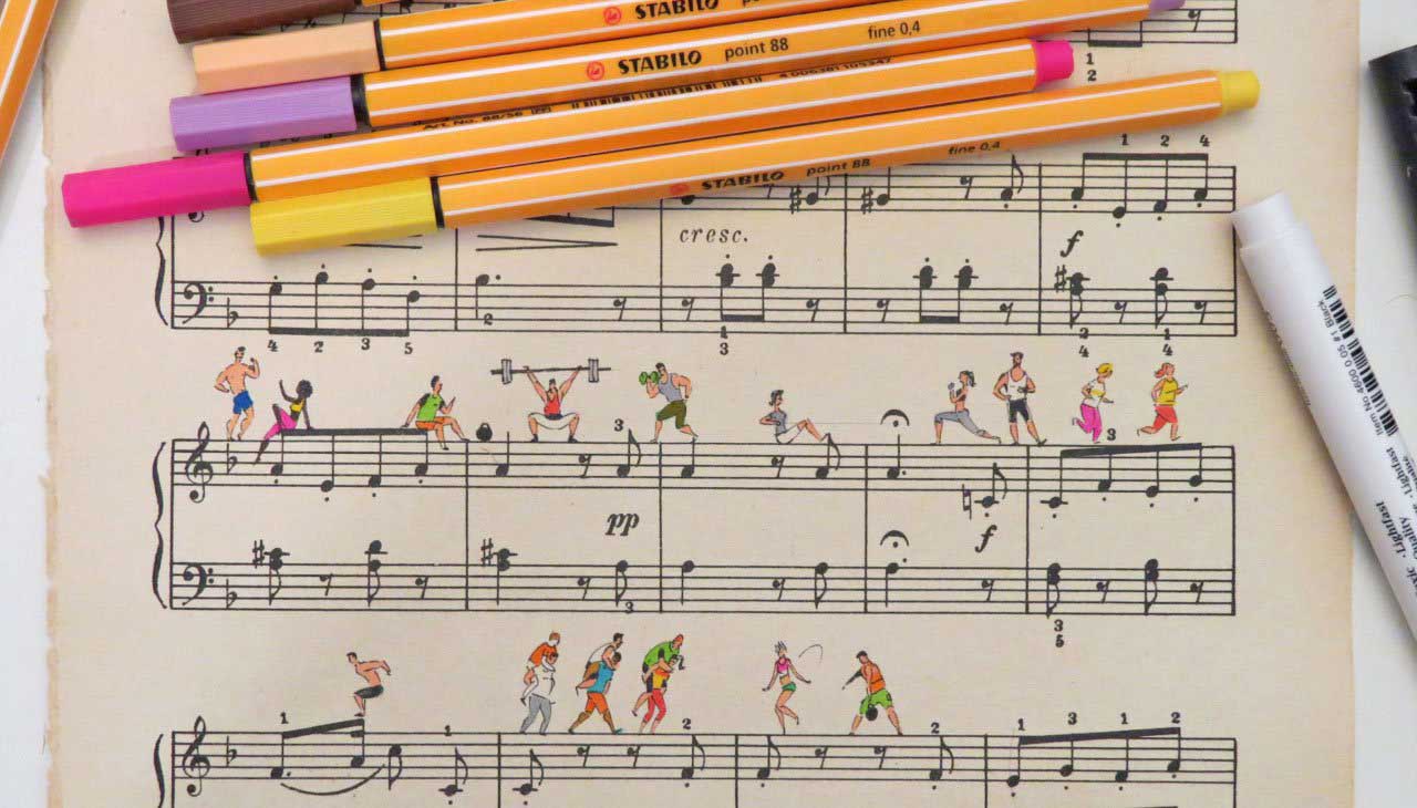 如何让五线谱音符动起来,五线谱健康动起来