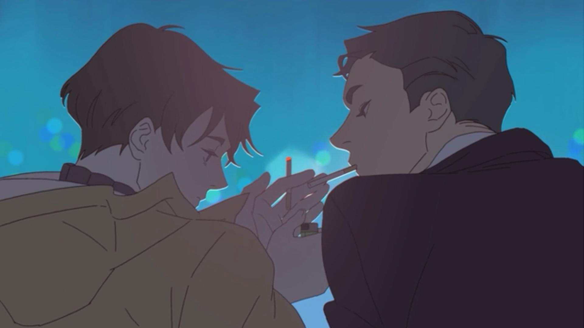 韩国短篇同志动漫《呼吸过度》图解第一集：同学会上的相遇