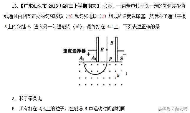 高中物理粒子在磁场运动专题解析,高中物理磁场对运动电荷的作用力