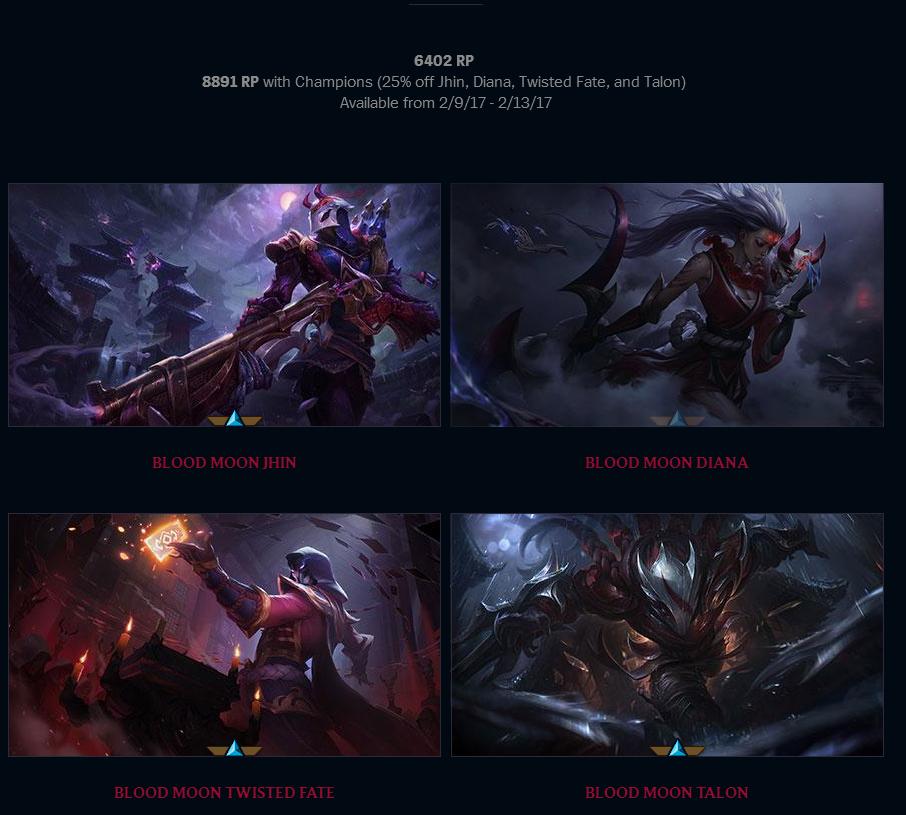 黛安娜腥红之月皮肤多少钱,lol腥红之月皮肤系列