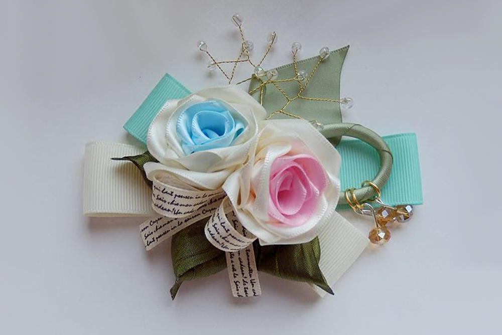 手工发饰diy仿真花朵,玫瑰花手工发夹