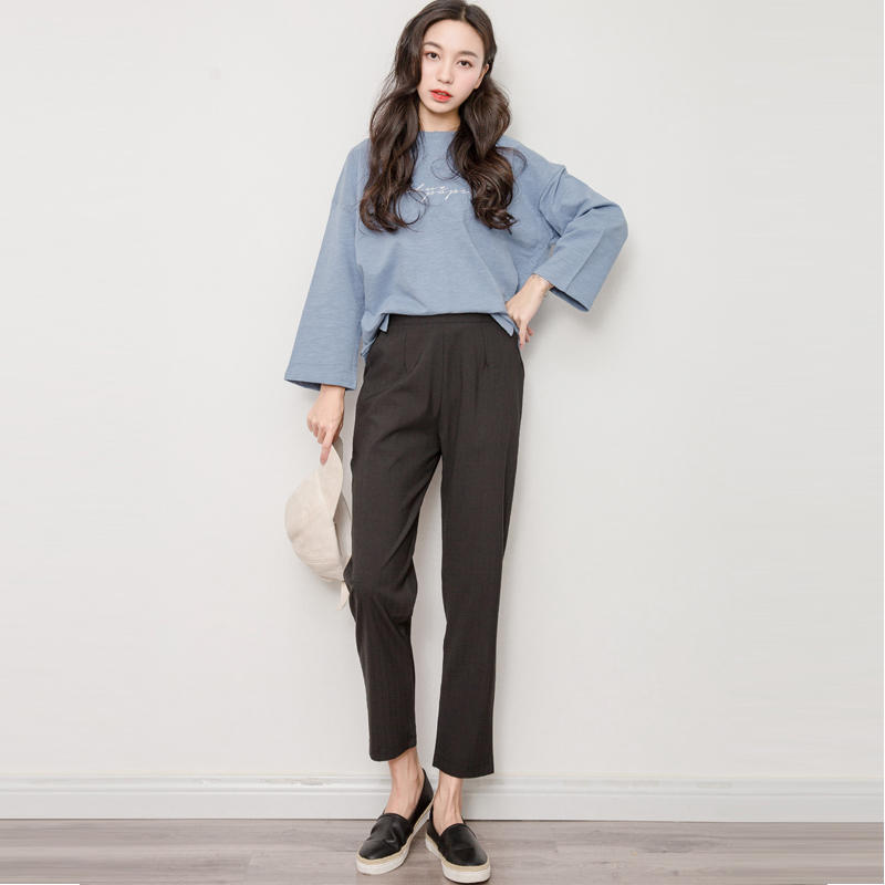 休闲宽松哈伦裤减龄气质又时尚,秋冬哈伦裤潮女中年