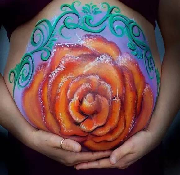 孕妇肚子彩绘方法,孕肚绘画