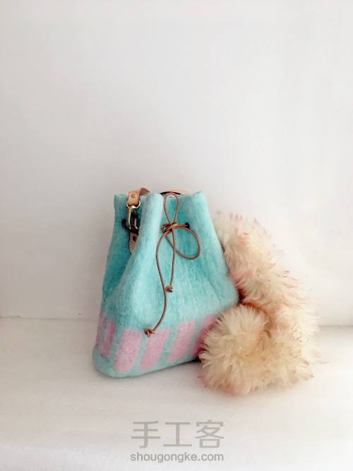 马卡龙撞色包包,马卡龙毛绒包