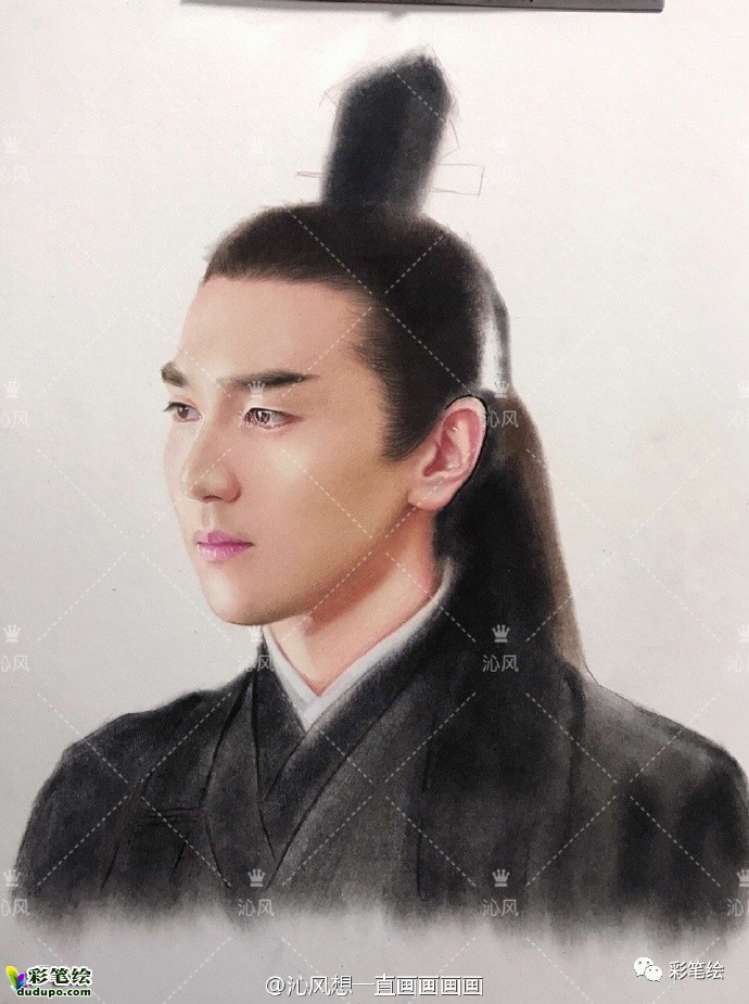 神似！彩铅画三生三世十里桃花中的姑姑白浅和太子夜华