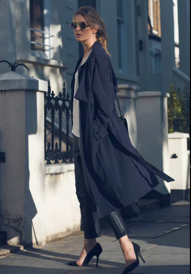 长风衣和短风衣穿搭对比,长风衣外套搭配