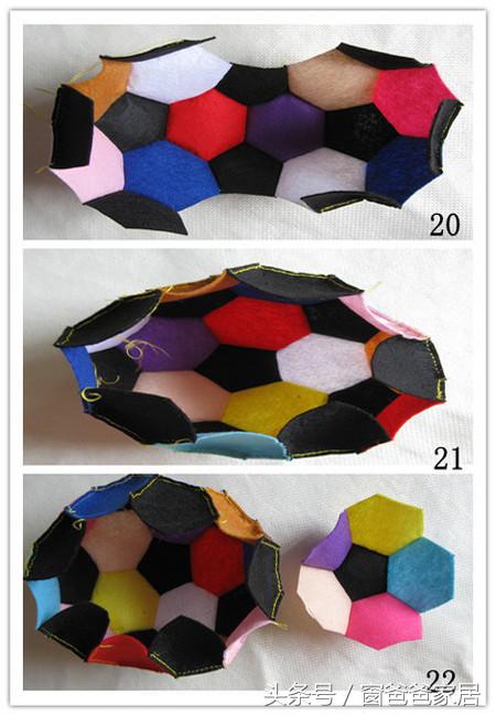 diy足球手工作品,创意diy手工缝制足球