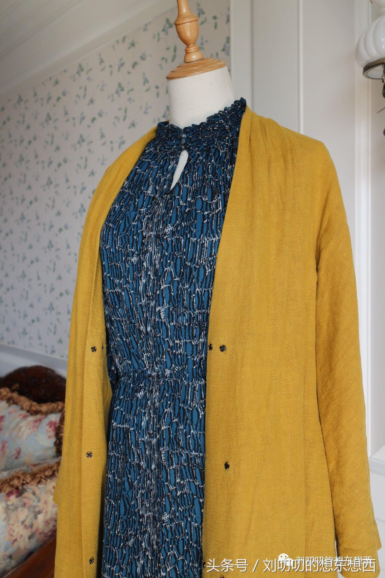 短款连衣裹裙外搭外套,裹裙一片式双面穿