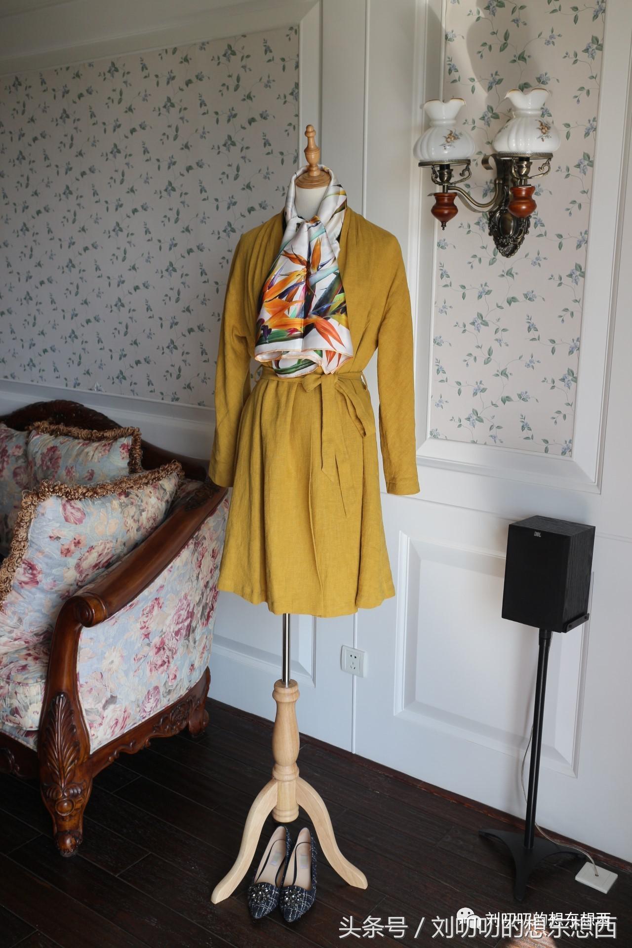 短款连衣裹裙外搭外套,裹裙一片式双面穿