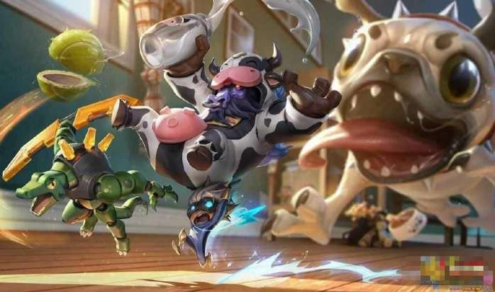 lol牛头奶牛回城特效,lol牛头皮肤奶牛嘲讽