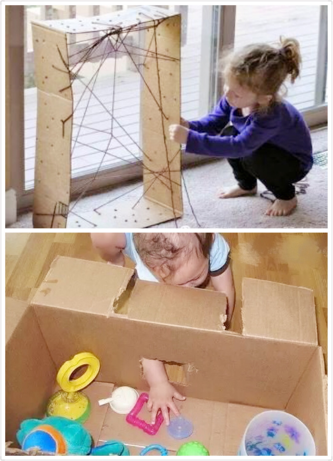 废纸箱做儿童玩具,废纸箱做可爱的宝宝