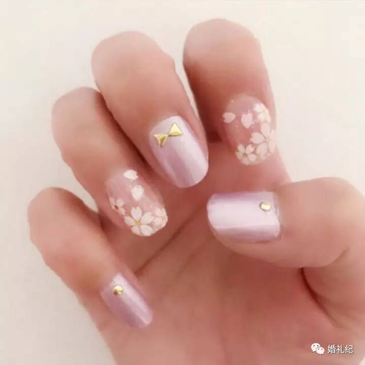 新娘美甲裸色系短甲,最近新娘美甲火爆款