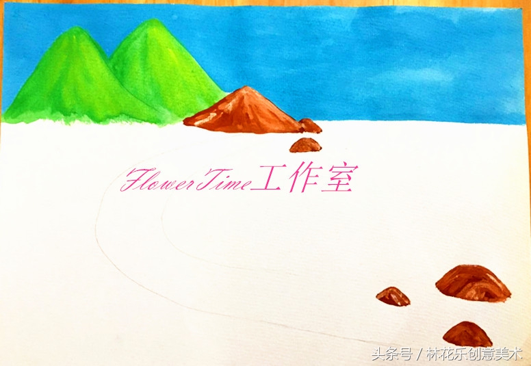 水粉画初学者教程风景画海洋,水粉初学者海边风景画