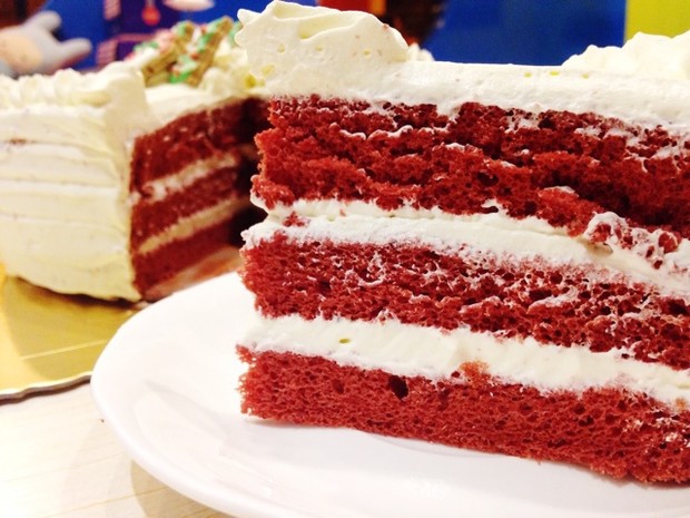 红丝绒盒子蛋糕芒果白雪测评,牛奶红丝绒蛋糕