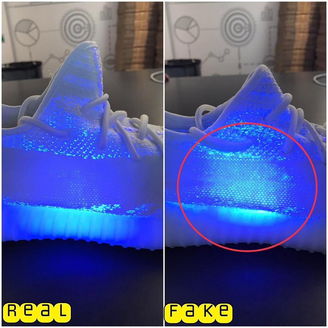真假yeezy350对比冰蓝,如何对比真假yeezy350v2灰芝麻