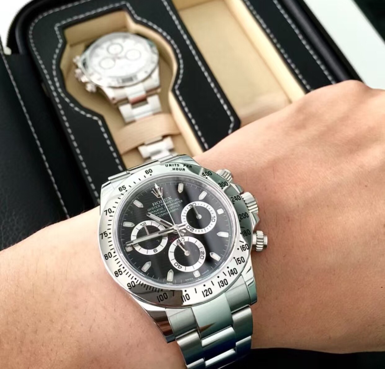 劳力士宇宙计型迪通拿黑钢迪,劳力士宇宙计型迪通拿真假对比