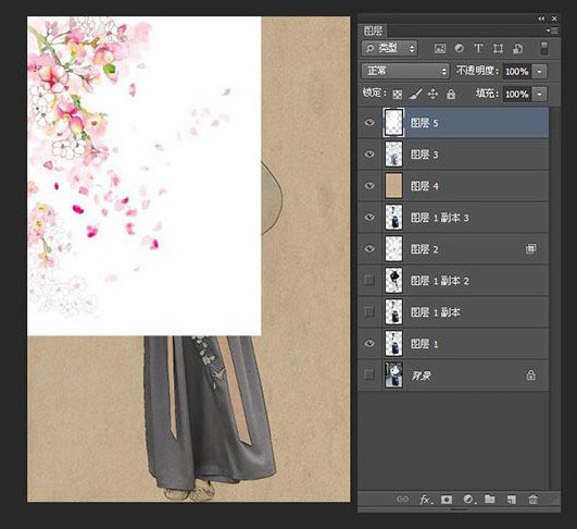 ps如何做成古风水墨晕染特效教程,ps荷花古风人物调色视频教程