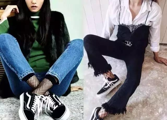 渔网袜潮酷搭配,破洞渔网袜穿搭