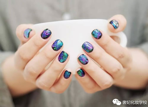 高级质感莫兰迪磨砂美甲,高级质感美甲ins风带钻