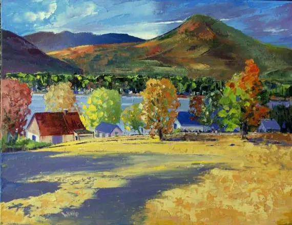 美国画家詹姆斯雷诺兹风景油画,伊万特利法恩油画作品