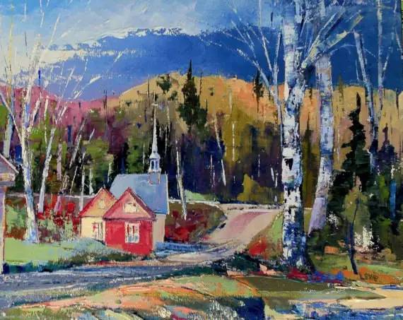 美国画家詹姆斯雷诺兹风景油画,伊万特利法恩油画作品