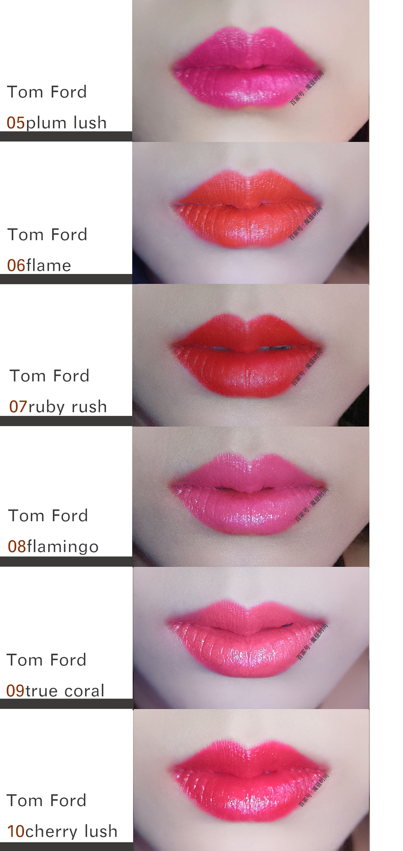 tf细黑管口红24真实试色,tf黑金黑管口红最火色