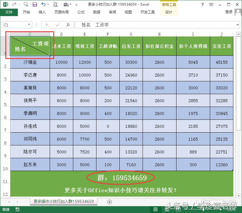 excel软件怎么设置斜线表头内容,excel表头斜线制作及文字输入
