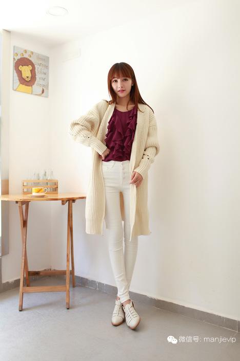 韩系外套穿搭 (深秋冬季韩系针织外套穿搭)