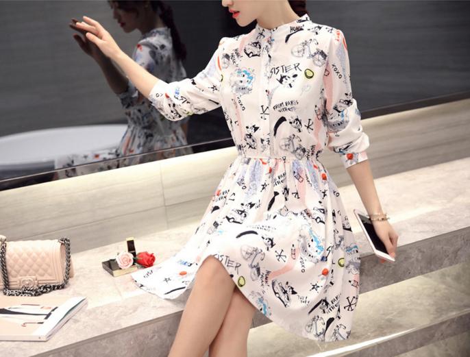 优雅气质高端的连衣裙雪纺,春秋雪纺连衣裙气质高级感轻奢