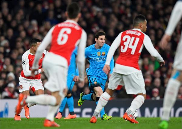 梅西对阿森纳欧冠集锦,16年欧冠巴萨对阿森纳动图