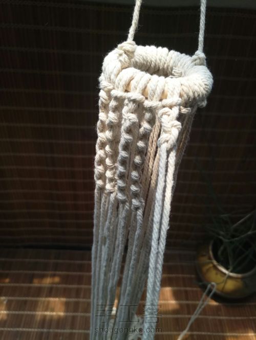 镂空花灯罩编织视频,手工编织棉线灯罩教程