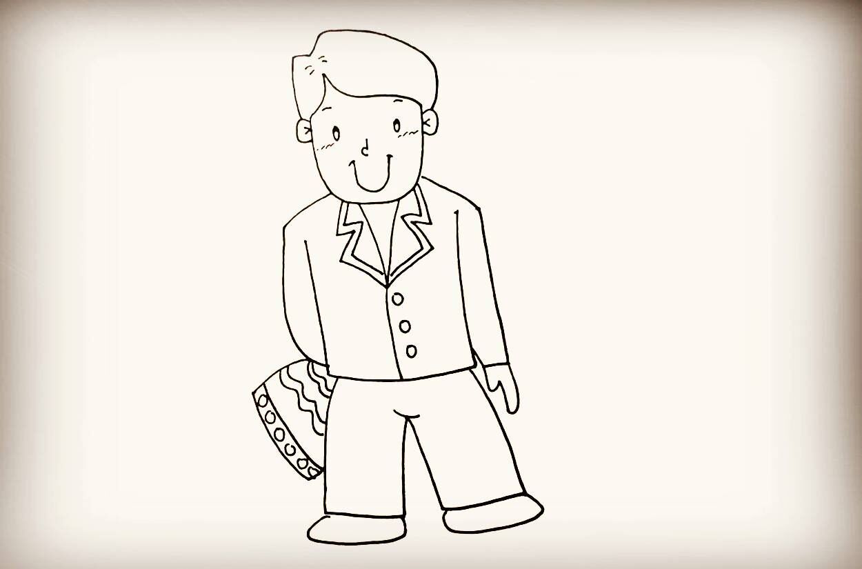 简笔画爸爸教程幼儿园,爸爸工作简笔画