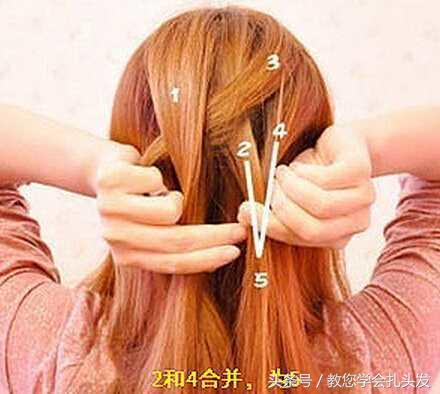 简单的韩式盘发中长发,一款韩式随意盘发编发教程