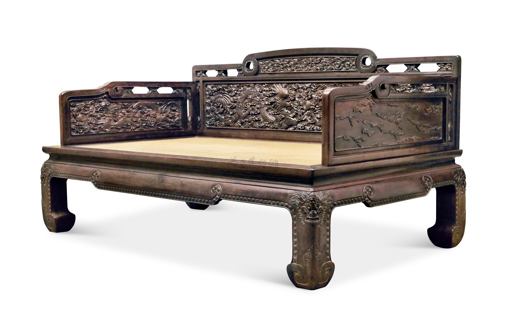 明式家具罗汉床款式,五屏风罗汉床和七屏风罗汉床