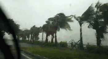 台风天执勤警察,台风天交警视频