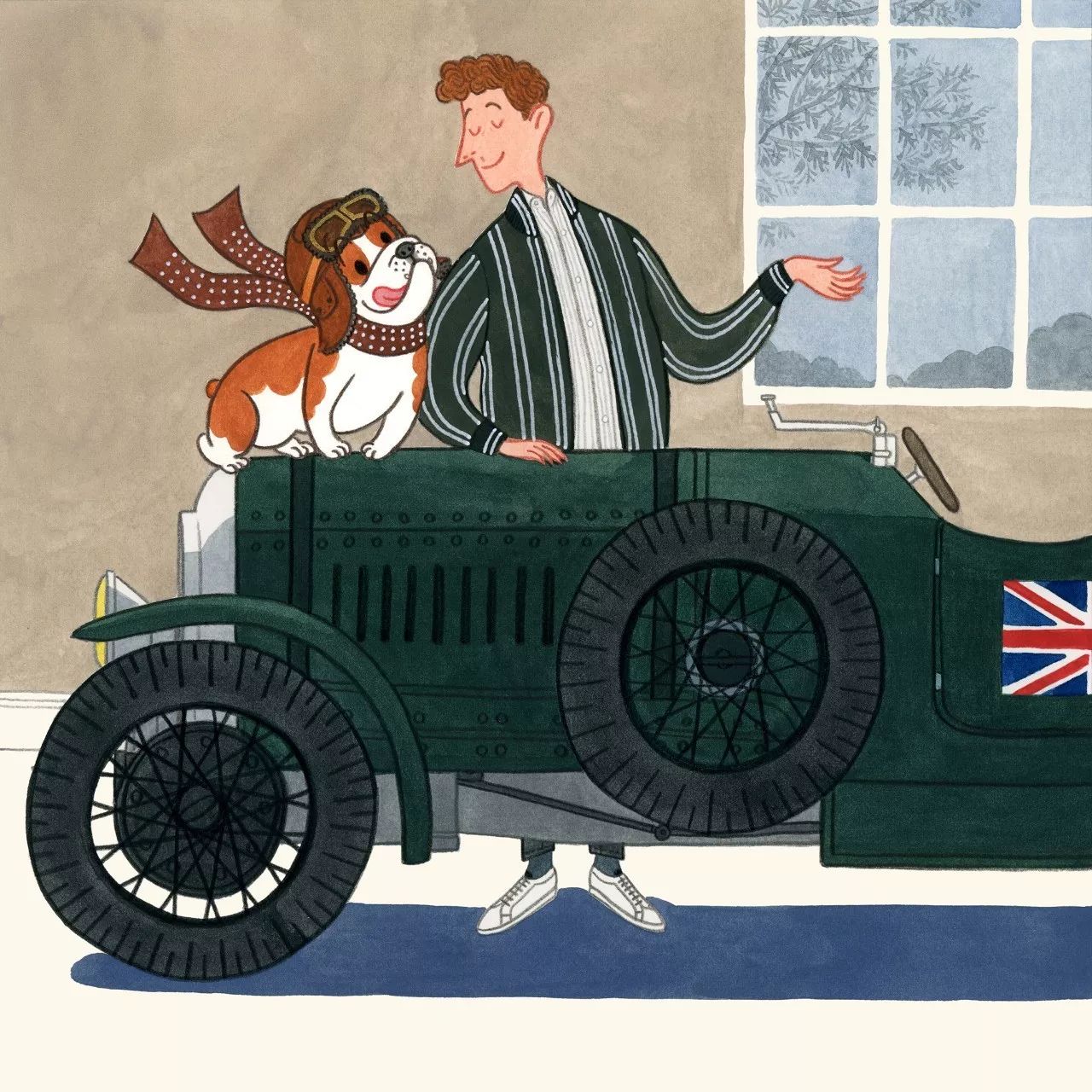 谈资|那个专门画绅士的Mr.Slowboy,这次帮dunhill画了一只狗